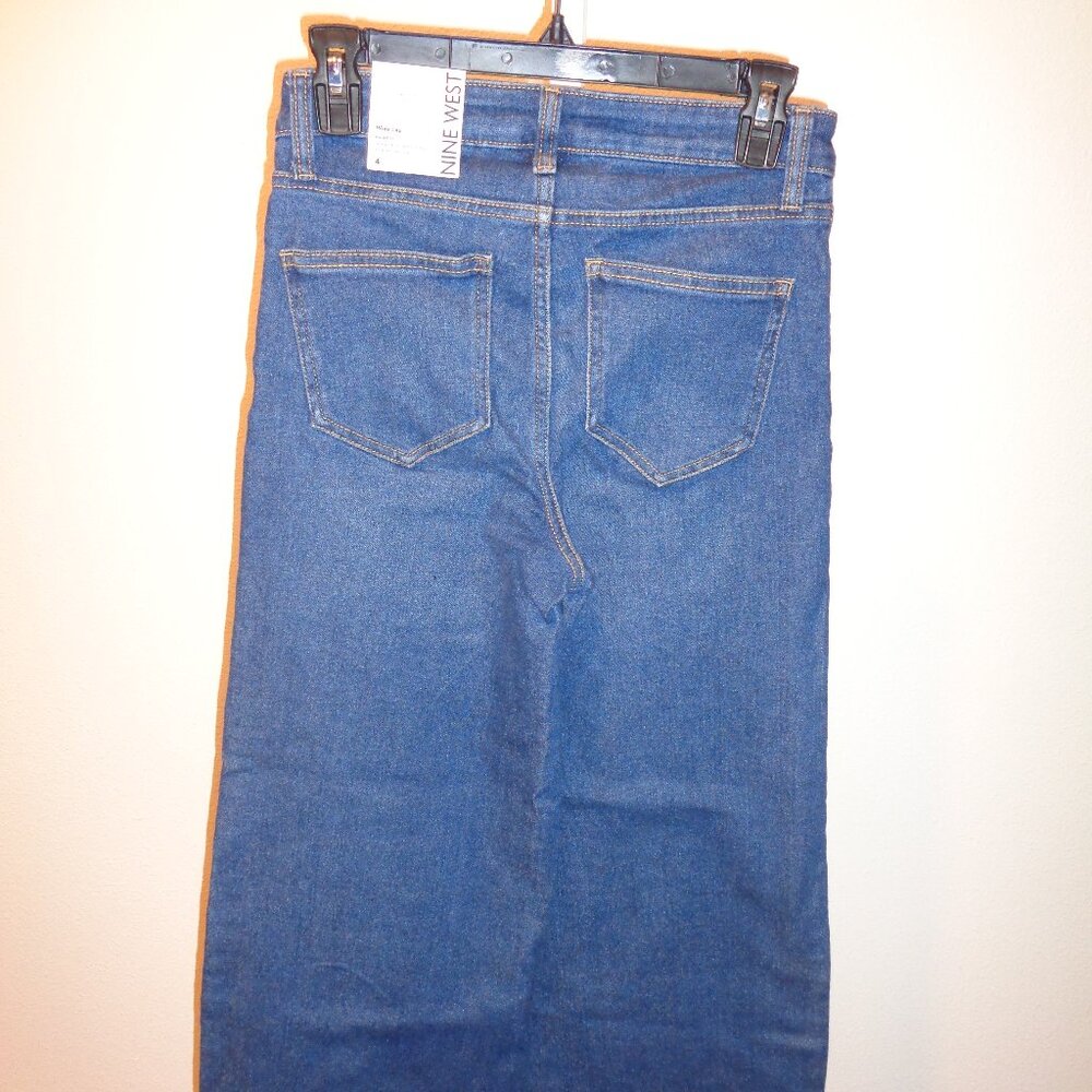 Nine West Wide Leg High Rise Jeans size 4 NWT Style WW93D049RS1 - Picture 3 of 12